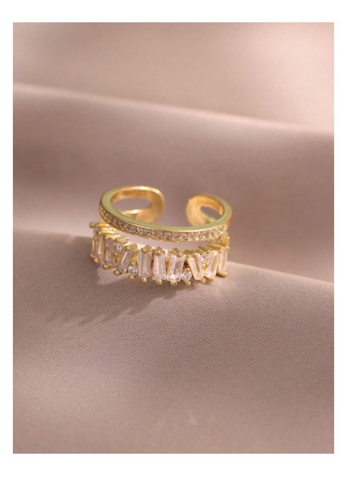 FIFTY 50 - Trendy Gold Plated Ring For Women One Size - Image 1