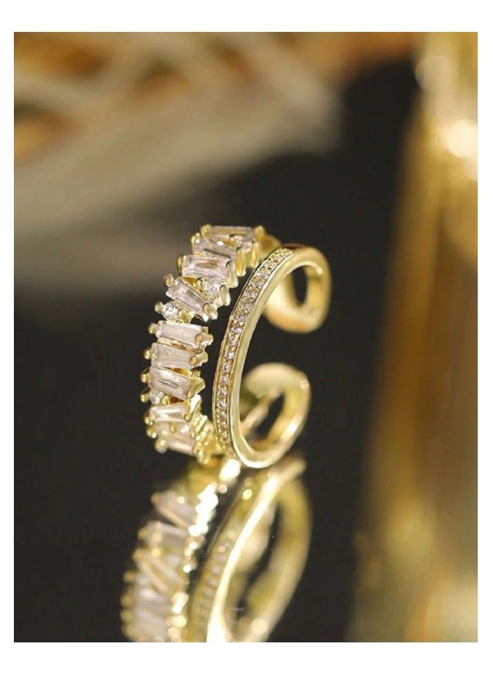 FIFTY 50 - Trendy Gold Plated Ring For Women One Size - Image 1