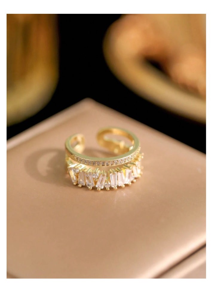 FIFTY 50 - Trendy Gold Plated Ring For Women One Size - Image 1