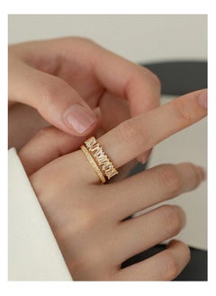 Trendy Gold Plated Ring For Women One Size