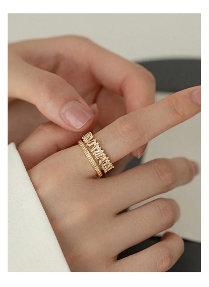 FIFTY 50 - Trendy Gold Plated Ring For Women One Size - Image 1