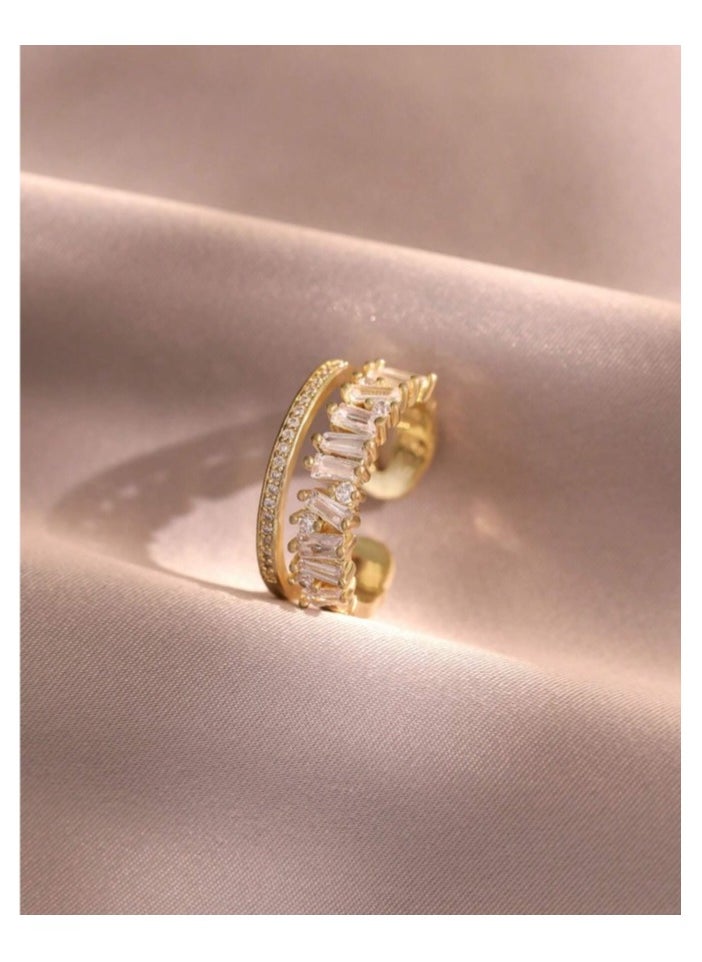 FIFTY 50 - Trendy Gold Plated Ring For Women One Size - Image 1
