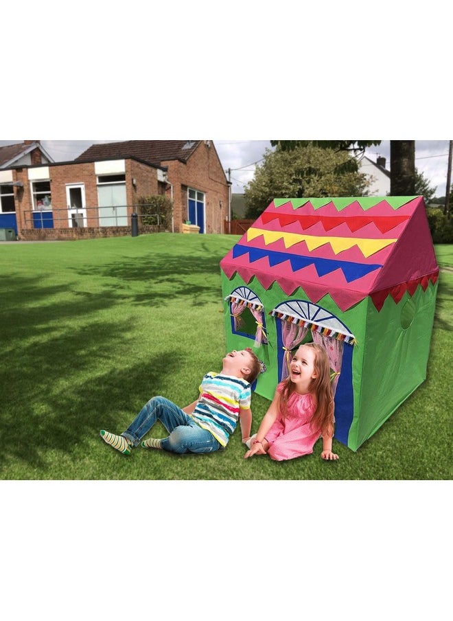 HomeCute Homecute Hut Type Play Tent House for Kids Toys for 2-12 Years Old Boys & Girls, Jumbo Size Play Tent House for Boys and Girls (Green-Pink)  - Image 3