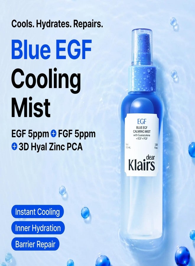 DearKlairs Blue EGF Cooling Mist, Bi-Phase Face Mist, EGF+Guaiazulene, Lightweight Non-Sticky Finish, Oily-Dehydrated & Sensitive Skin, Instant Cooling & Soothing, Korean Skincare, 3.38 fl oz - Image 2