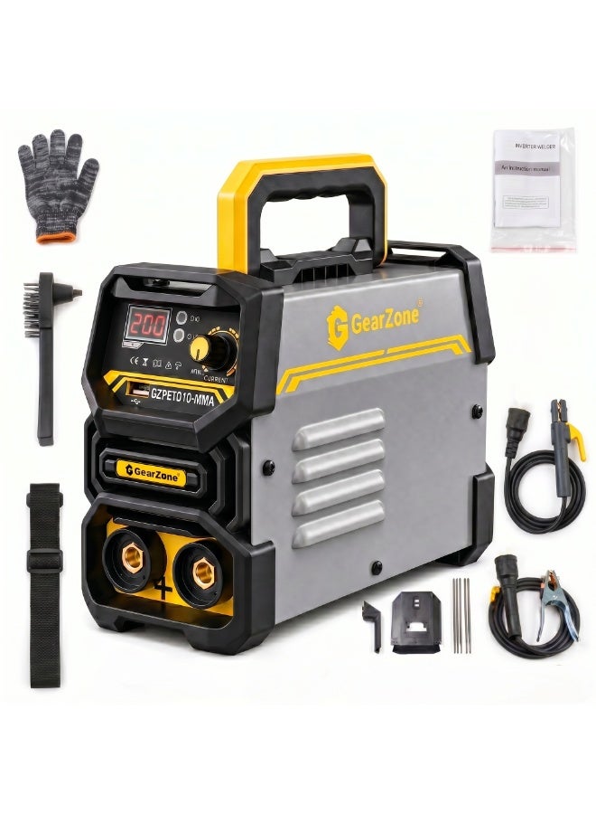 GearZone Portable Arc Welder, 120A Actual Current 220V IGBT Inverter Welding Machine with USB Port, Portable Electric Welding Kit for Home DIY & Repair - Image 1