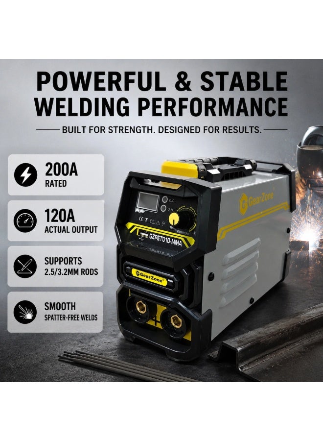 GearZone Portable Arc Welder, 120A Actual Current 220V IGBT Inverter Welding Machine with USB Port, Portable Electric Welding Kit for Home DIY & Repair - Image 5