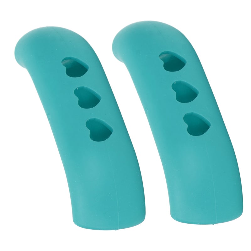 Silicone Pot Handle Cover Blue Heat Resistant Non-Slip Sleeve - Easy Install Flexible Grip for Hot Pans Cast Iron Skillets for Home Kitchen - Image 2