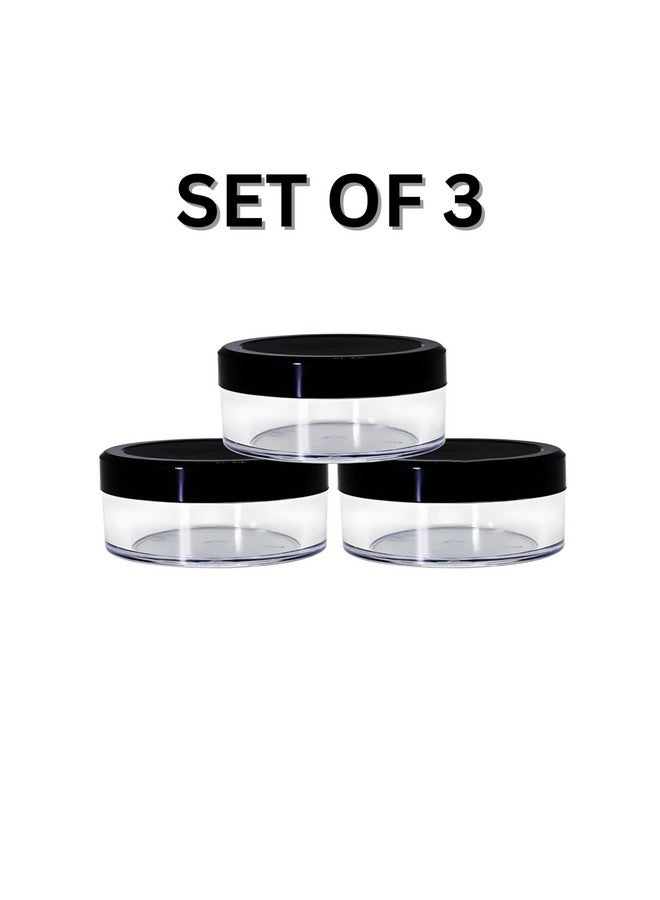 Hian Refillable Cosmetic Jars | 15GM - 3.8 x 2.5 cm (Pack of 3) | Acrylic Plastic with Leakproof Black Lids | Compact & Reusable for Travel | Ideal for Storing Creams, Balms & Skincare Essentials - Image 2
