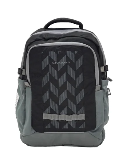 جيوردانو Giordano Orion Backpack Black Grey 19-Inches, Travel-Friendly & Versatile Lightweight Bag with Multi-Compartment, Laptop Padding – Ideal Bag for Men Women Office Work Outdoor