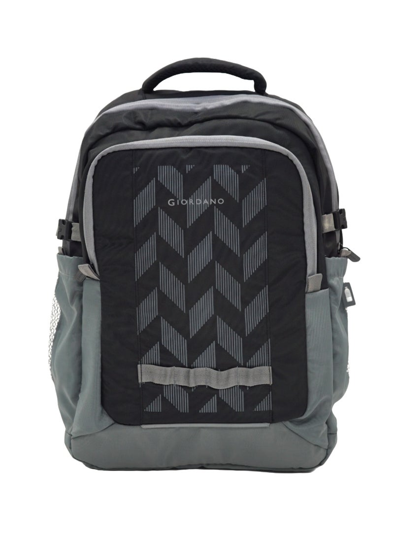 GIORDANO Giordano Orion Backpack Black Grey 19-Inches, Travel-Friendly & Versatile Lightweight Bag with Multi-Compartment, Laptop Padding – Ideal Bag for Men Women Office Work Outdoor  - Image 1