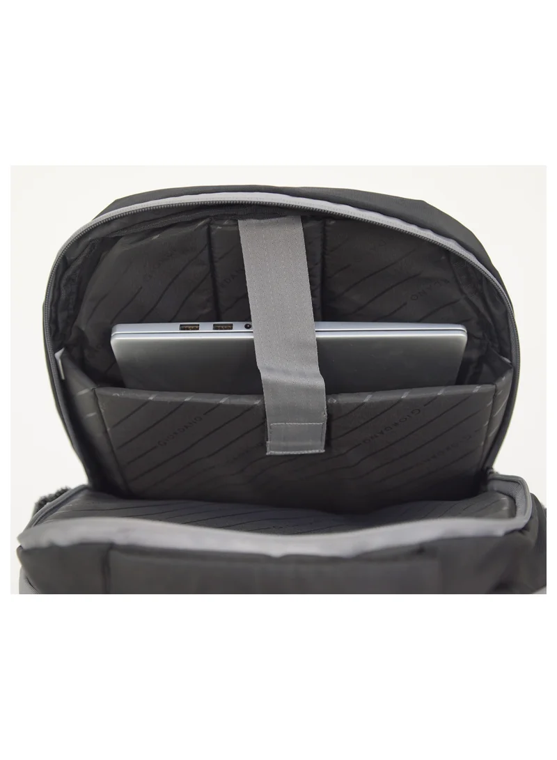 جيوردانو Giordano Orion Backpack Black Grey 19-Inches, Travel-Friendly & Versatile Lightweight Bag with Multi-Compartment, Laptop Padding – Ideal Bag for Men Women Office Work Outdoor