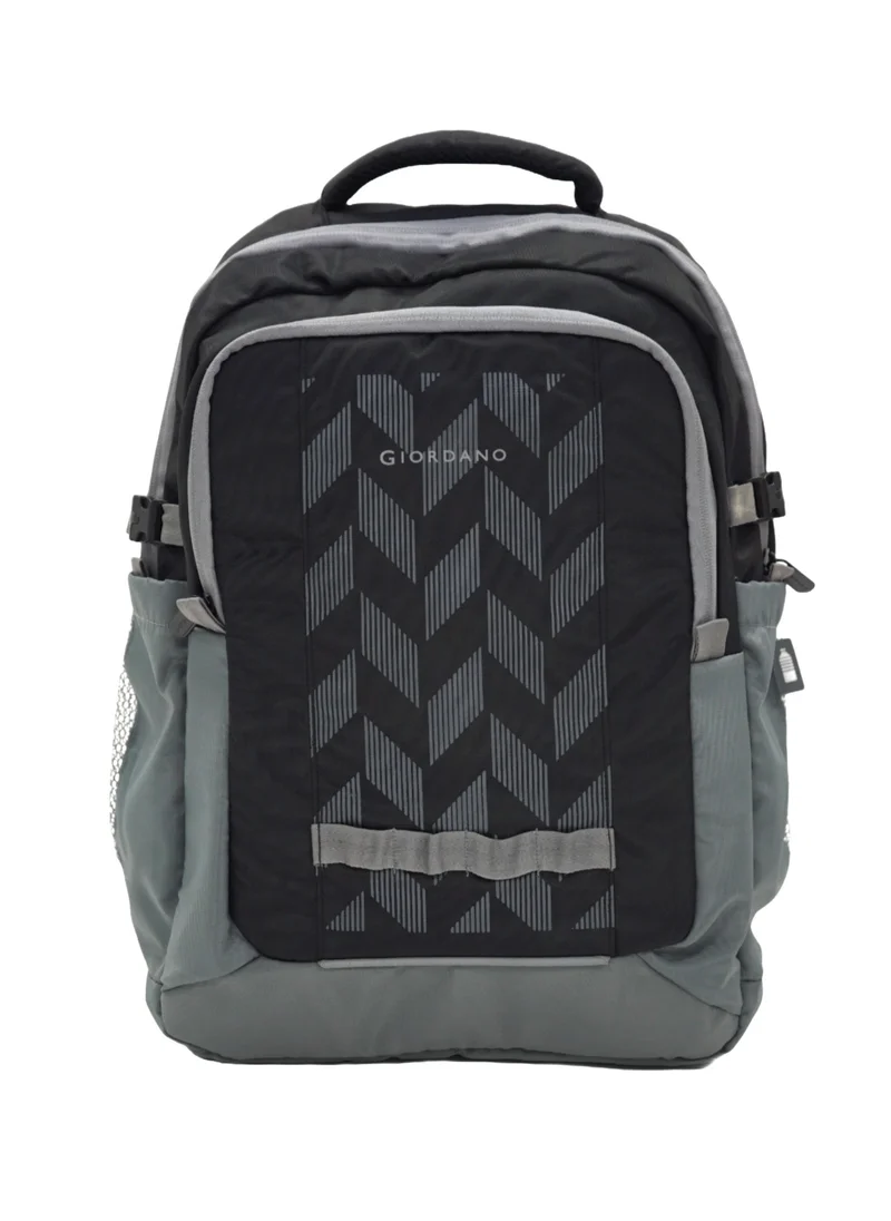 جيوردانو Giordano Orion Backpack Black Grey 19-Inches, Travel-Friendly & Versatile Lightweight Bag with Multi-Compartment, Laptop Padding – Ideal Bag for Men Women Office Work Outdoor