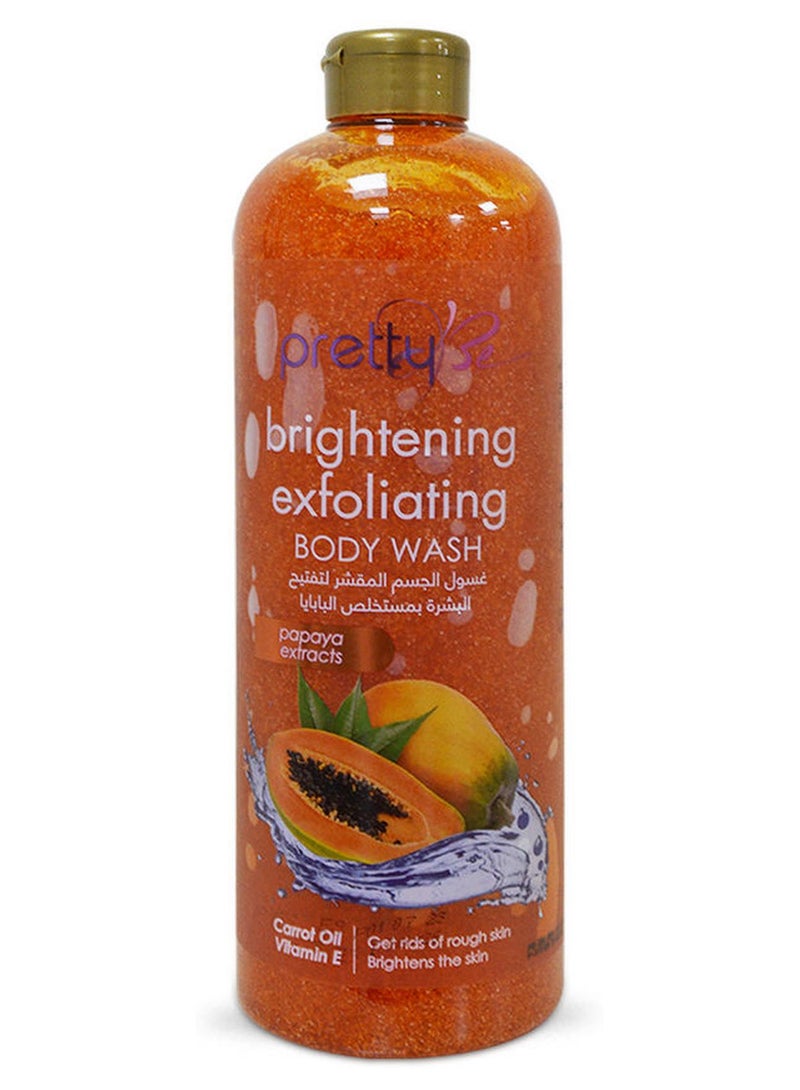 Pretty Be Brightening Exfoliating Body Wash Papaya Extracts, Carrot Oil, and Vitamin E 1000ml - Image 1