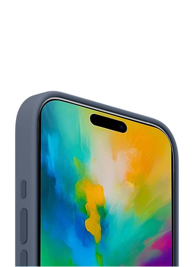 Wtech - Apple iPhone 16 Pro Max 2024 Premium Soft Liquid Silicone Case Cover - Strom Blue - Image 1