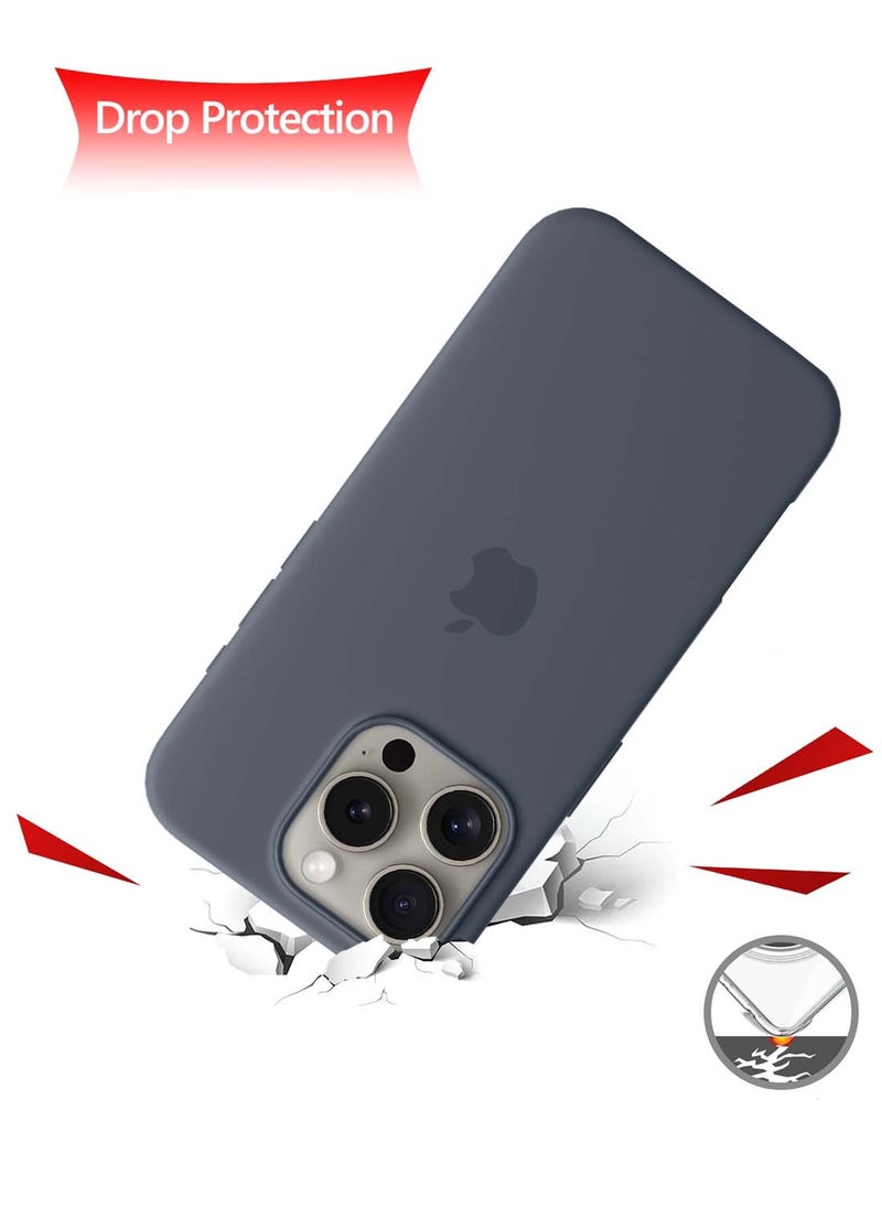 Wtech - Apple iPhone 16 Pro Max 2024 Premium Soft Liquid Silicone Case Cover - Strom Blue - Image 1