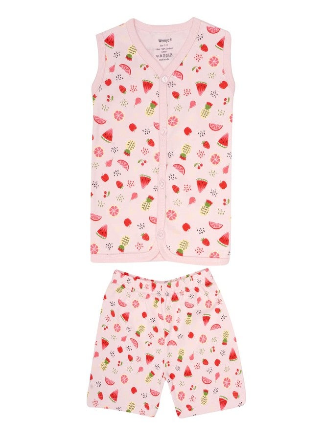Wemyc New Born Baby Boy & Girl Dress|Jhablas| Vests I Cotton Ultra Soft Material with Front Button Open (6-12 Months) Multicolour - Image 1
