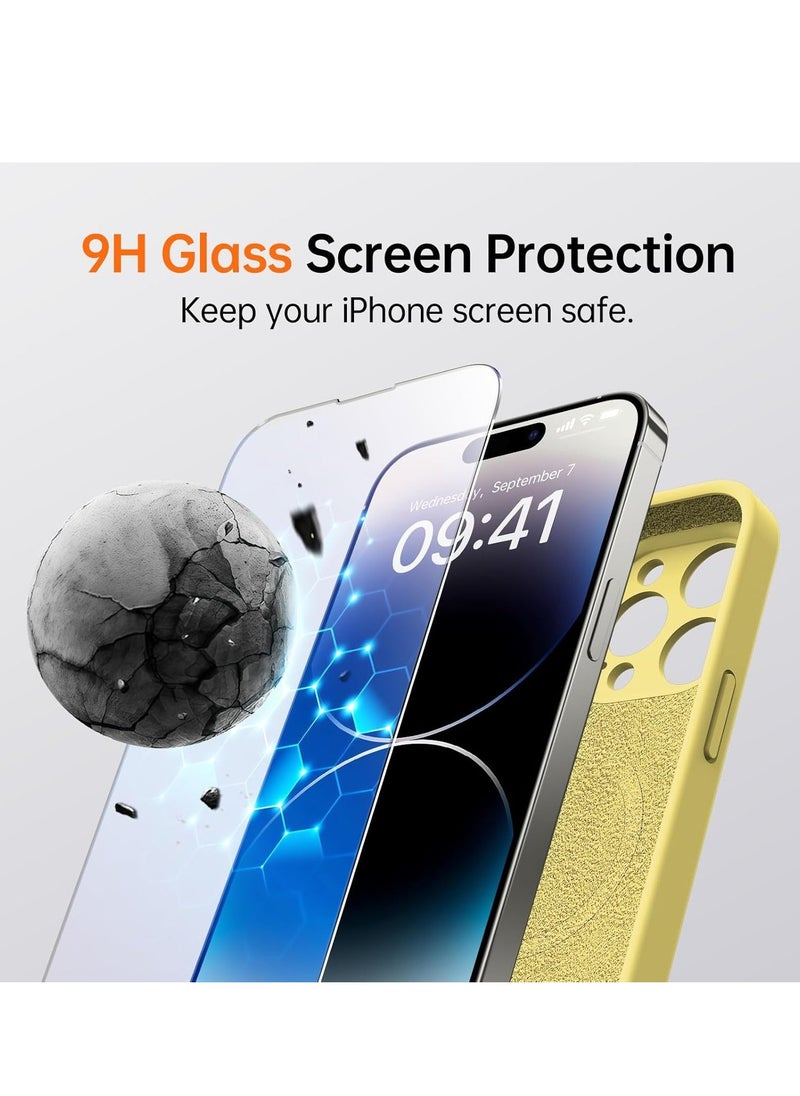 Raxoom iPhone 16 Pro Max Case with 2 Screen Protectors - MagSafe Compatible, Upgraded Camera Protection, Liquid Silicone Protective Case (6.9”) - Yellow - Image 4