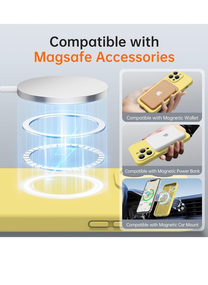 Raxoom iPhone 16 Pro Max Case with 2 Screen Protectors - MagSafe Compatible, Upgraded Camera Protection, Liquid Silicone Protective Case (6.9”) - Yellow - Image 2