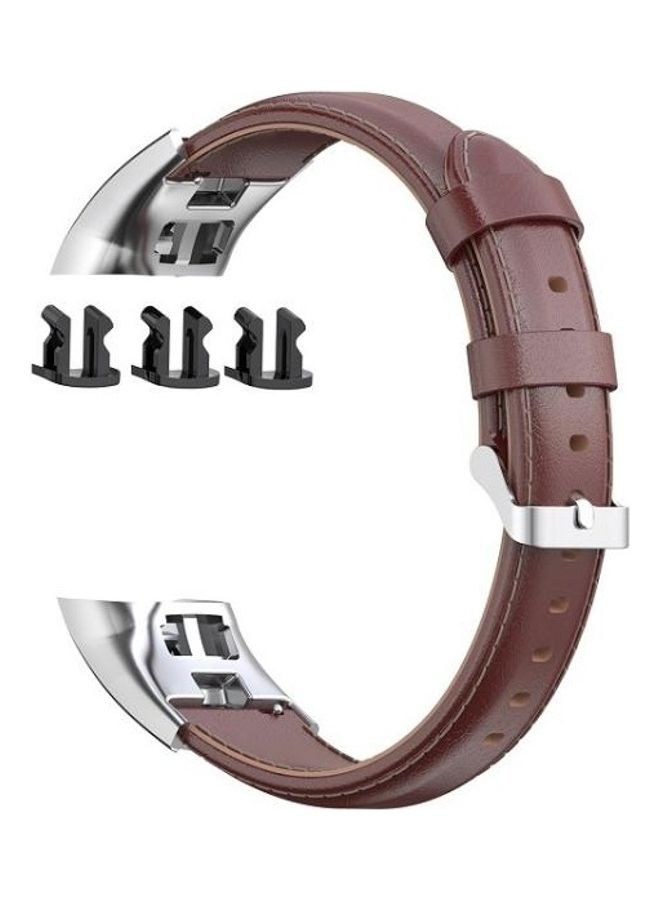 NIBEMINENT Replacement Strap for Huawei Honor 4/5 Oil Wax Leather Wristband(Brown) Brown  - Image 2