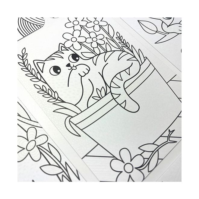 Ooly Undercover Art Hidden Pattern Coloring Activity, Smitten Kittens, Hidden Patterns, 6 Years+, 12.40 x 0.10 x 18.39cm, Black And White - 12 Pieces - Image 4