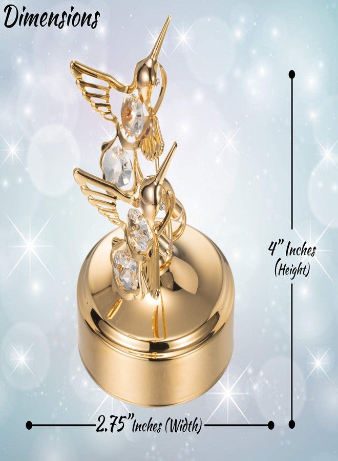 Matashi 24K Gold Plated Music Box with Two Hummingbirds - Stunning Holiday Tabletop Décor - Perfect Christmas, Valentine’s & Mother’s Day Gift for Wife or Grandma - Image 3