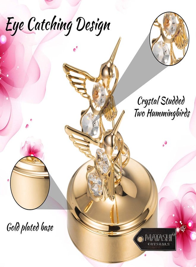 Matashi 24K Gold Plated Music Box with Two Hummingbirds - Stunning Holiday Tabletop Décor - Perfect Christmas, Valentine’s & Mother’s Day Gift for Wife or Grandma - Image 4