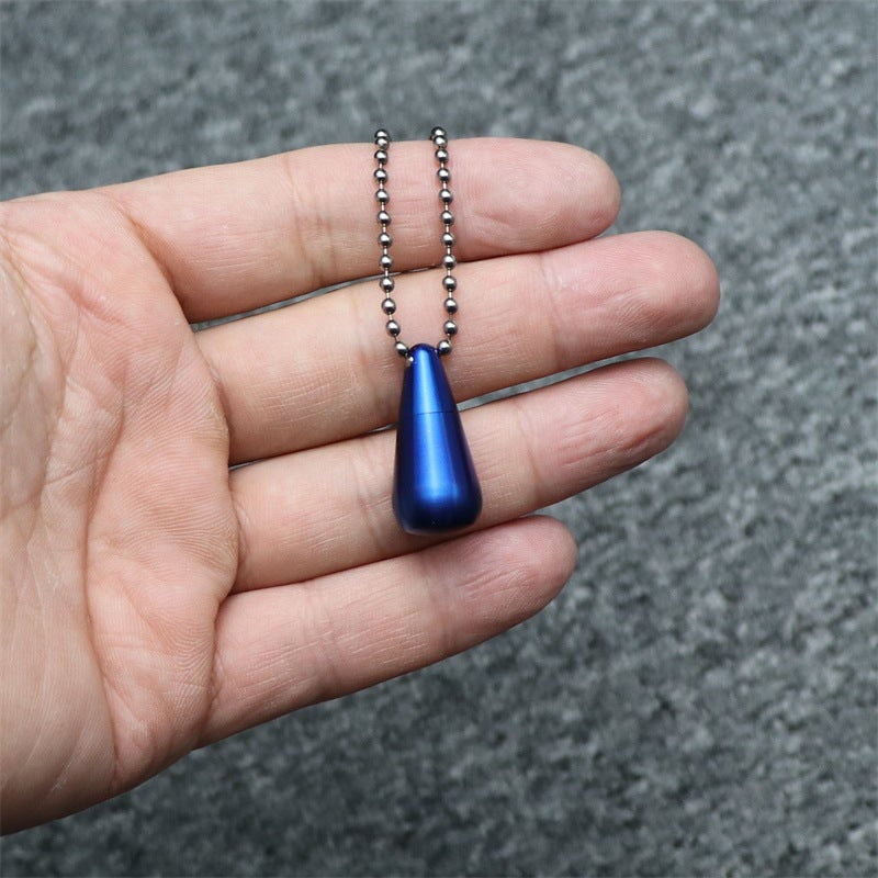 Titanium Pendant: T11 Titanium Blue, Pure Titanium Material, Waterproof & Sealed Container - Lightweight Dual-use Keychain Accessory for Outdoor Activities & Daily Carry - Image 2