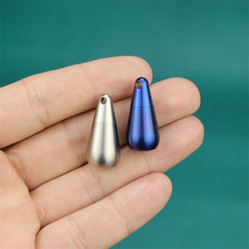 Titanium Pendant: T11 Titanium Blue, Pure Titanium Material, Waterproof & Sealed Container - Lightweight Dual-use Keychain Accessory for Outdoor Activities & Daily Carry - Image 4