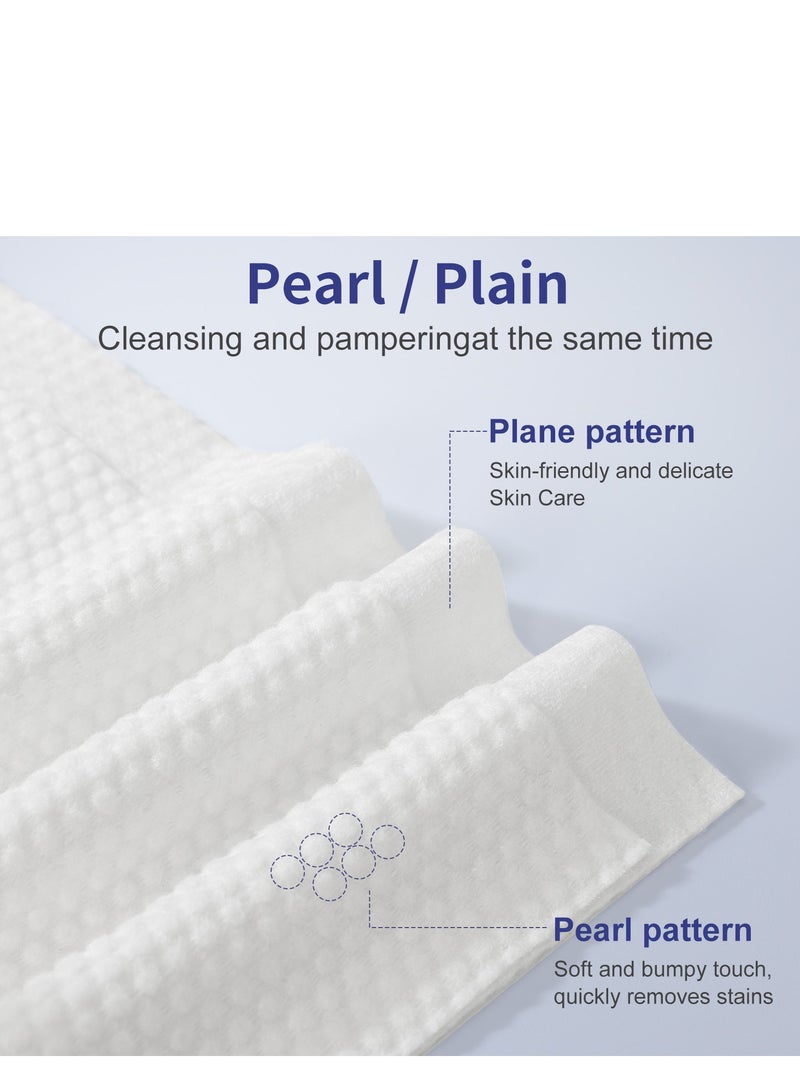 عبوة من 2 من مناشف الوجه القابلة للاستخدام لمرة واحدة 100% قطن منشفة وجه ناعمة خالية من الوبر لإزالة المكياج - Image 2