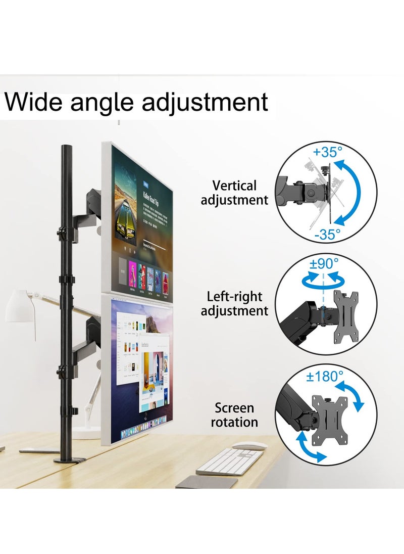KYD - 14-28 Inch Dual Monitor Stand, Multidirectional control Dual Monitor Mount, Monitor Stand 2 Monitors, Ergonomic Adjustable Tilt/Swivel/Rotate - Image 1
