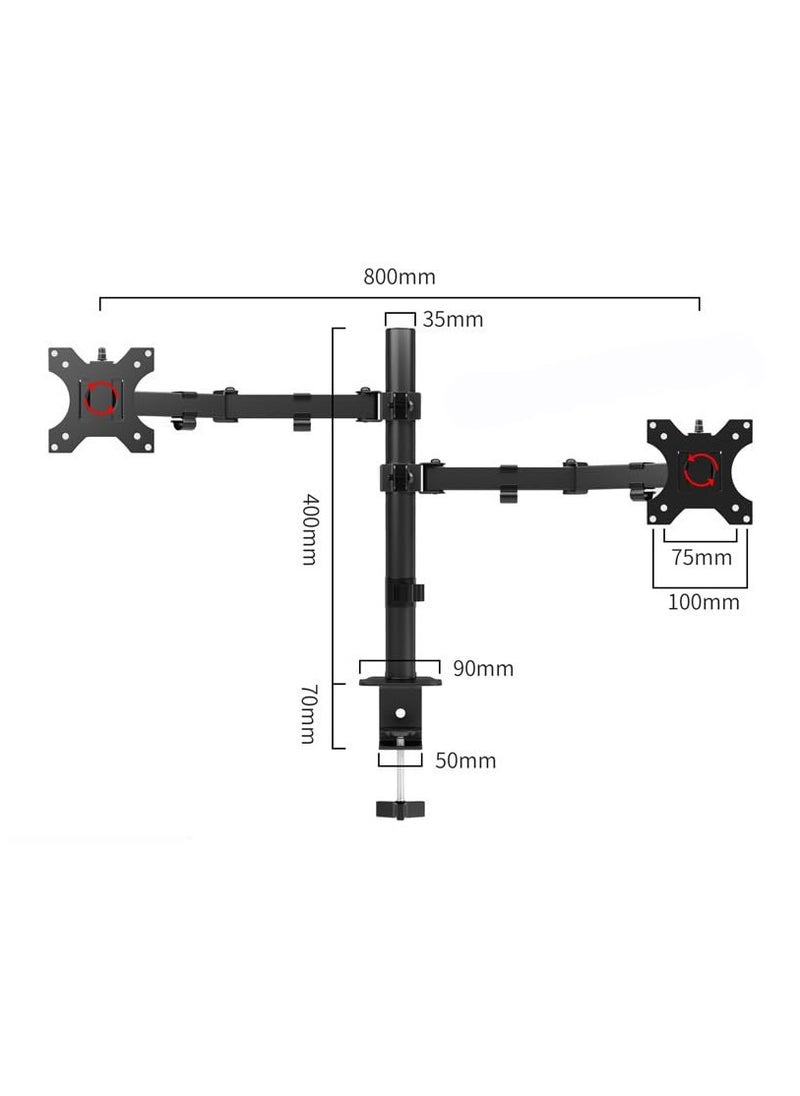 KYD - 14-28 Inch Dual Monitor Stand, Multidirectional control Dual Monitor Mount, Monitor Stand 2 Monitors, Ergonomic Adjustable Tilt/Swivel/Rotate - Image 1