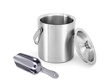 finality Stainless Steel Double Walled Insulated Ice Bucket with Lid with Ice Scoop 15 Liter - Image 1