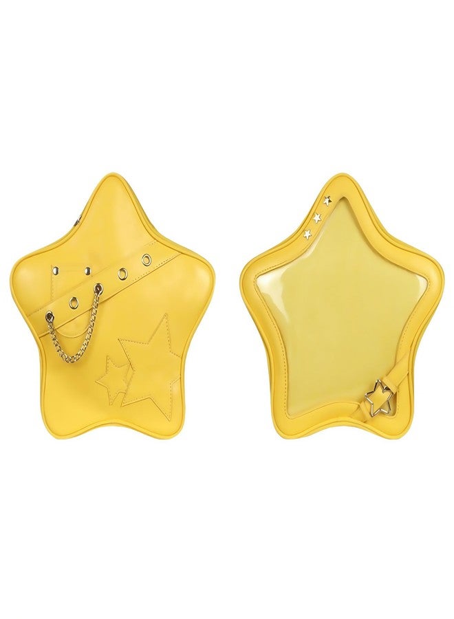 Vobomo Kawaii Ita Bag Backpack Star Pins Display Crossbody Bag with Insert Y2k Aesthetic Cute Handbag for Anime Comic Con, Yellow, M - Image 1