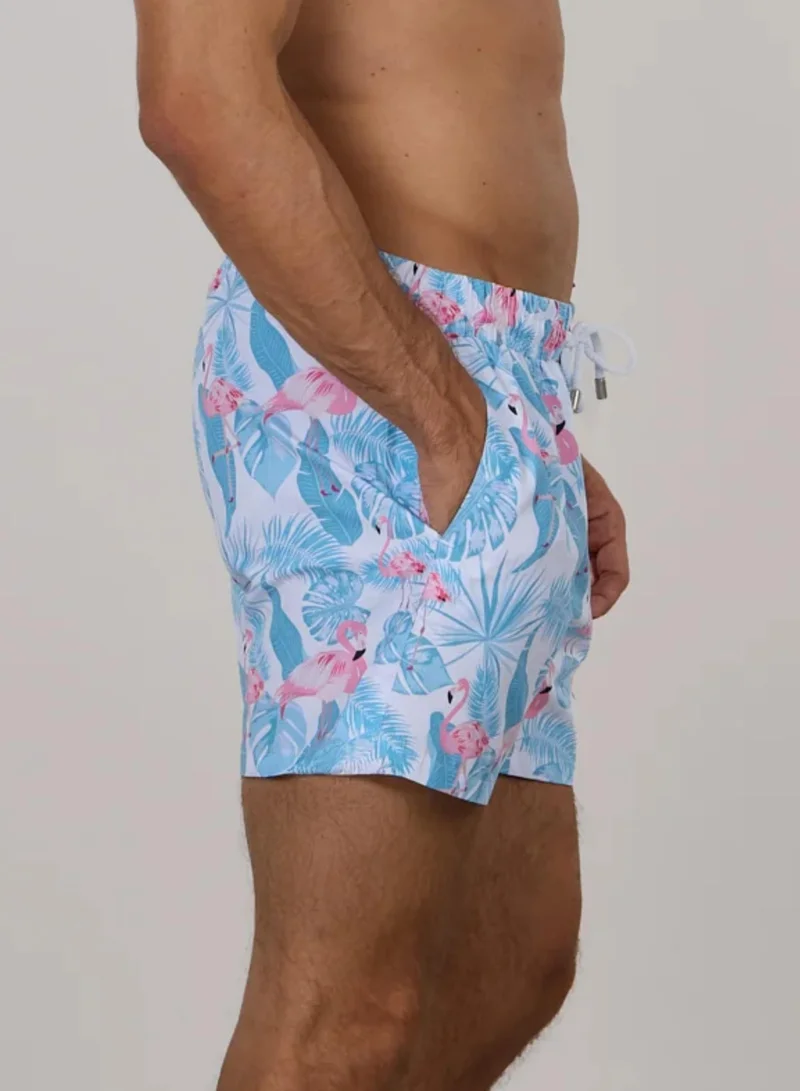 جاست نيتشر شورت سباحة ميلانو بنقشة طائر الفلامنجو الهادئ