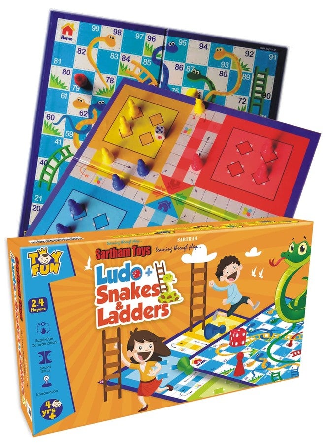 SARTHAM 2 in 1 Board Games, Ludo and Snake and Ladder, Multicolor, Age 4+ - Image 1