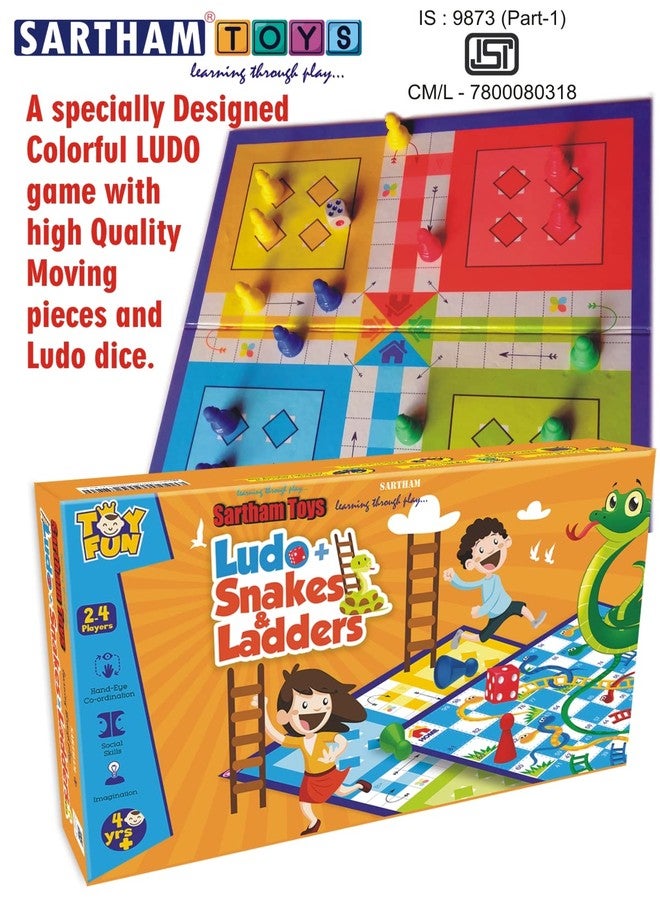 SARTHAM 2 in 1 Board Games, Ludo and Snake and Ladder, Multicolor, Age 4+ - Image 2