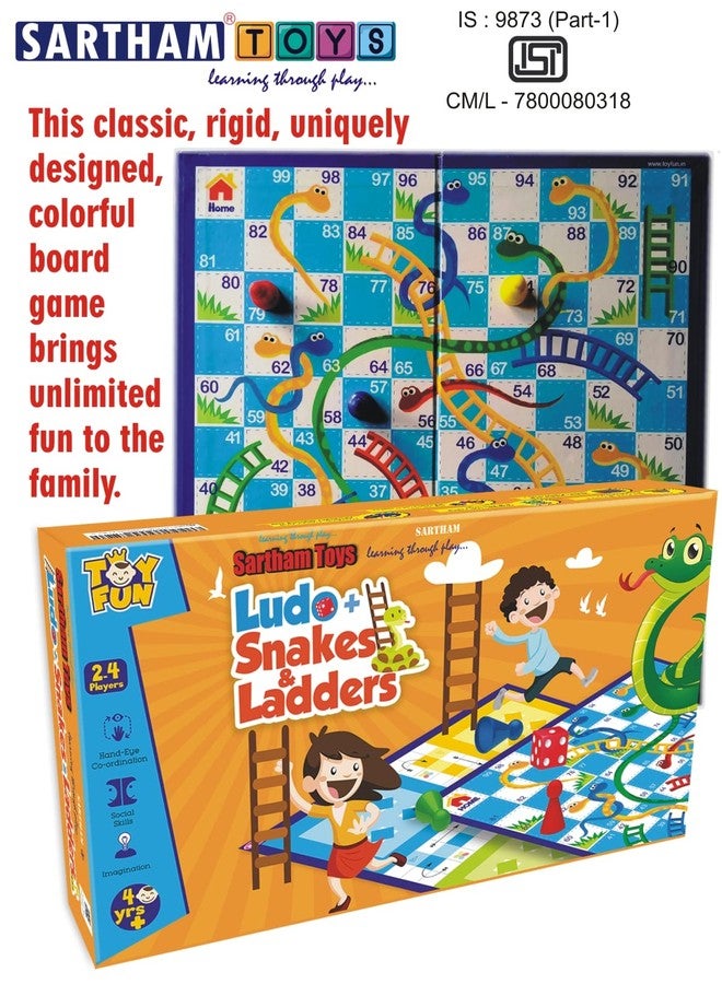 SARTHAM 2 in 1 Board Games, Ludo and Snake and Ladder, Multicolor, Age 4+ - Image 3