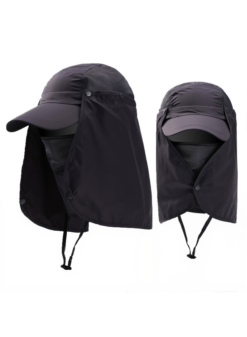Generic UPF 50+ Outdoor Sun Hat for Men & Women UV Protection Fishing Hat with Wide Brim, Face & Neck Flap, Breathable Baseball Cap for Hiking, Camping, Gardening, Travel 