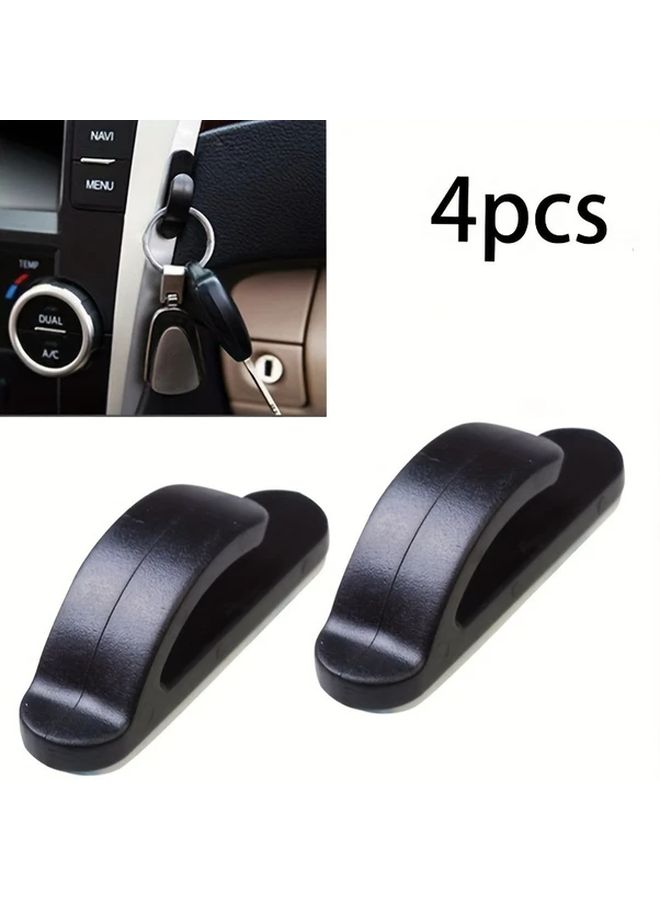4pcs Black Car Hooks Heavy Duty Suction Cup Wall Mounted Organizers No Drill Installation - Image 2