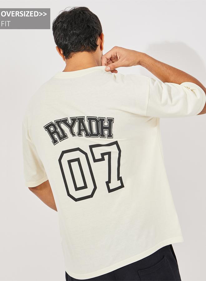 Styli Streetwear Back Varsity Print Oversized T-Shirt - Image 1