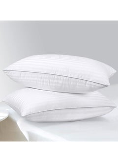 Comfy COMFY HYPOALLERHENIC WHITE STRIPE HOTEL QUALITY SET OF 2 COTTON LUXURIOUS PILLOW SET  - Image 4