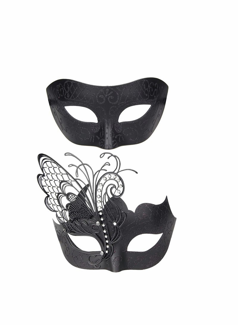 Masquerade Mask Mardi Gras Venetian Style Costumes Accessory Set - Image 1