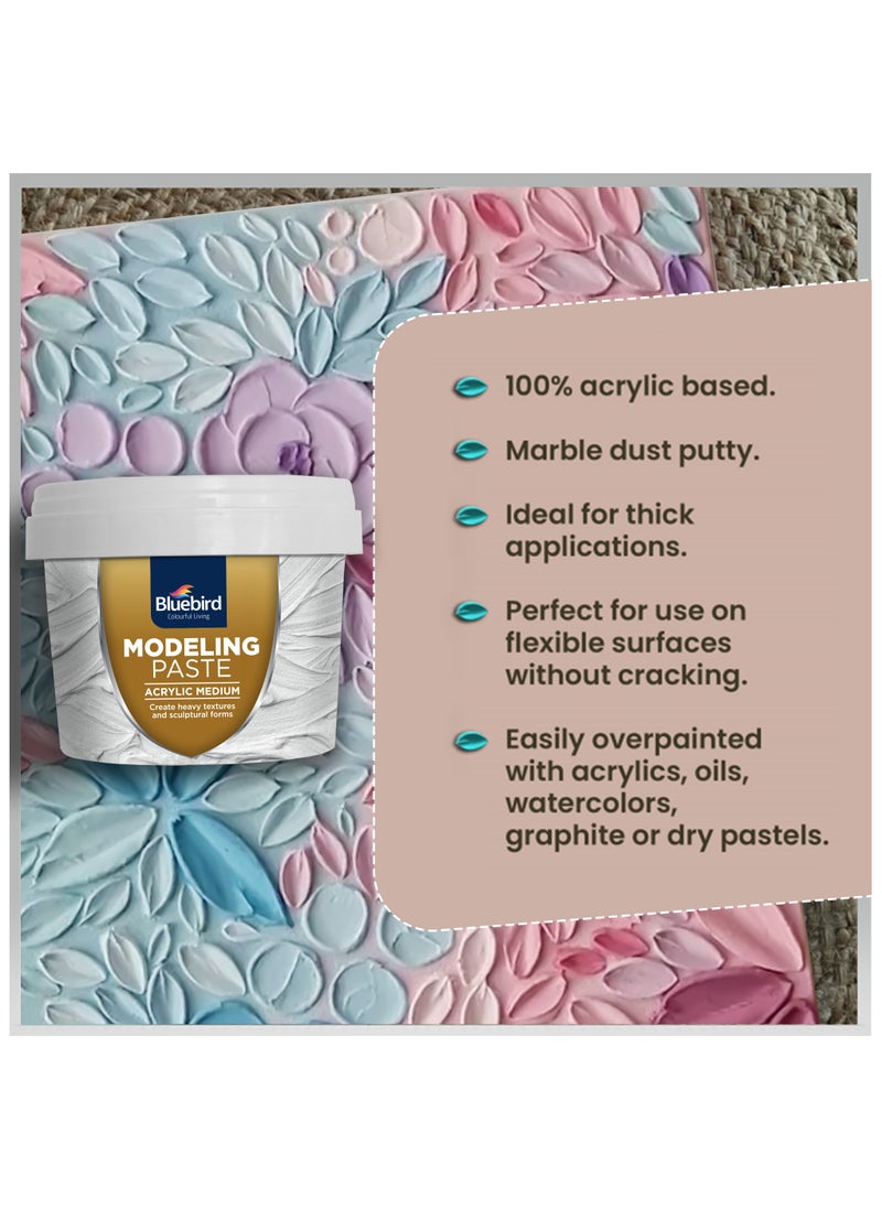 Bluebird Modelling Paste 150GM - High Density, Acrylic Medium - For Texture and Thickness, Dimension Additive