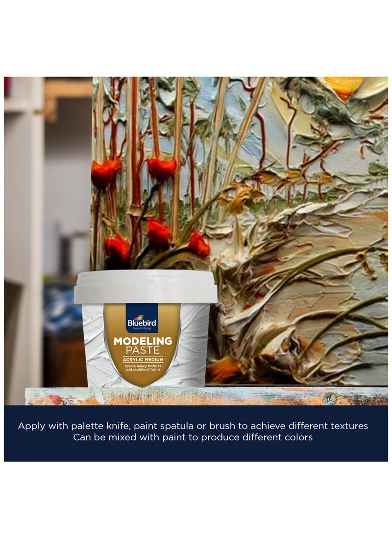 Bluebird Modelling Paste 150GM - High Density, Acrylic Medium - For Texture and Thickness, Dimension Additive
