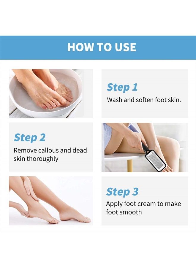 Fu Store Foot Files Callus Remover 2 Pcs Stainless Steel Foot Rasp and Dual Sided Foot File Professional Scrubber Pedicure Tools Premium for Foot - Image 5