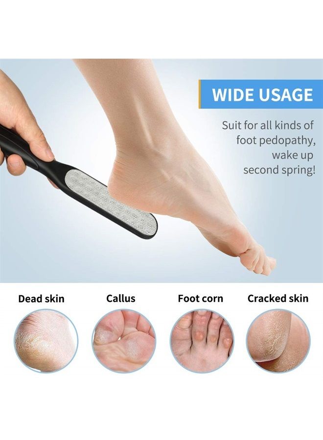 Fu Store Foot Files Callus Remover 2 Pcs Stainless Steel Foot Rasp and Dual Sided Foot File Professional Scrubber Pedicure Tools Premium for Foot - Image 3