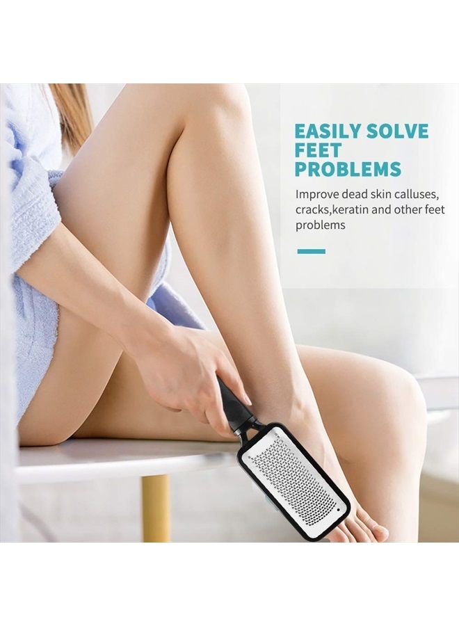 Fu Store Foot Files Callus Remover 2 Pcs Stainless Steel Foot Rasp and Dual Sided Foot File Professional Scrubber Pedicure Tools Premium for Foot - Image 4