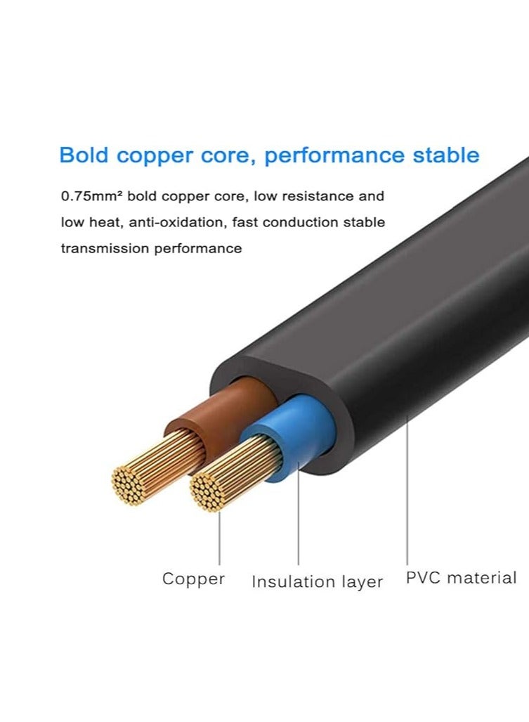 Terabyte كابل طاقة ذو طرفين لجهاز HP Envy/OfficeJet، Canon Pixma/Maxify، إبسون، Brother، طابعة Dymo Label Writer، سوني بلاي ستيشن 2/3/4 (PS2/PS3/PS4)، إكس بوكس ون إكس، إكس بوكس 1s - Image 2