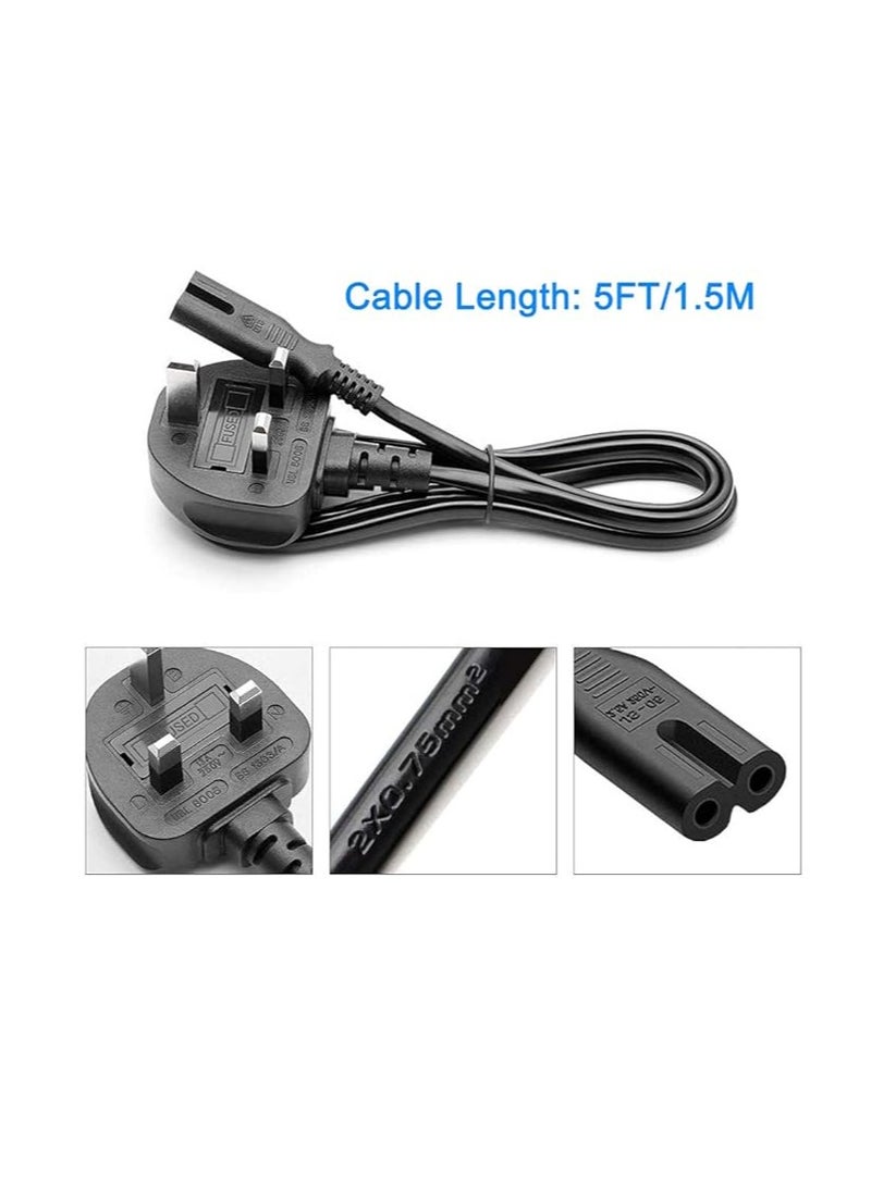 Terabyte كابل طاقة ذو طرفين لجهاز HP Envy/OfficeJet، Canon Pixma/Maxify، إبسون، Brother، طابعة Dymo Label Writer، سوني بلاي ستيشن 2/3/4 (PS2/PS3/PS4)، إكس بوكس ون إكس، إكس بوكس 1s - Image 5