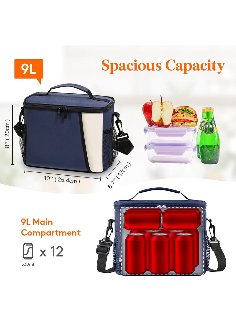 Insulated Lunch Bag, Reusable Leakproof Thermal Tote Bag for Men & Women with Adjustable Shoulder Strap, for your family with Work/Picnic/Beach - Image 2